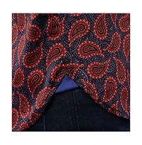Luchiano Visconti Men's Black Purple Red Print shirt