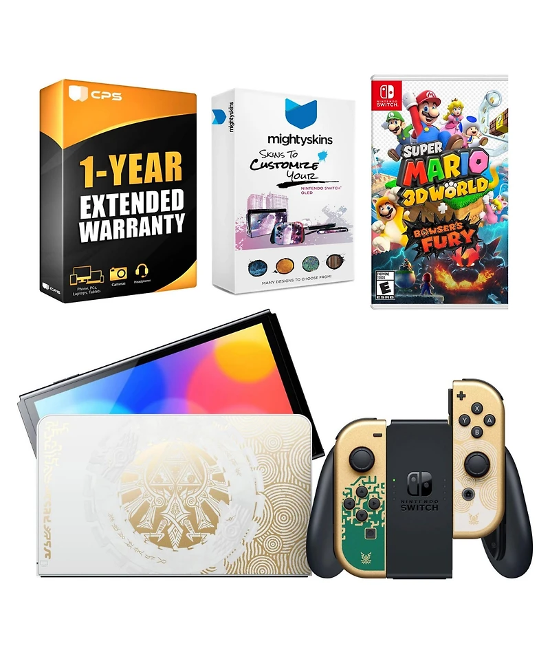 Nintendo Switch Oled Legend of Zelda: Tears of the Kingdom Edition with Super Mario 3D World + Bowser s Fury
