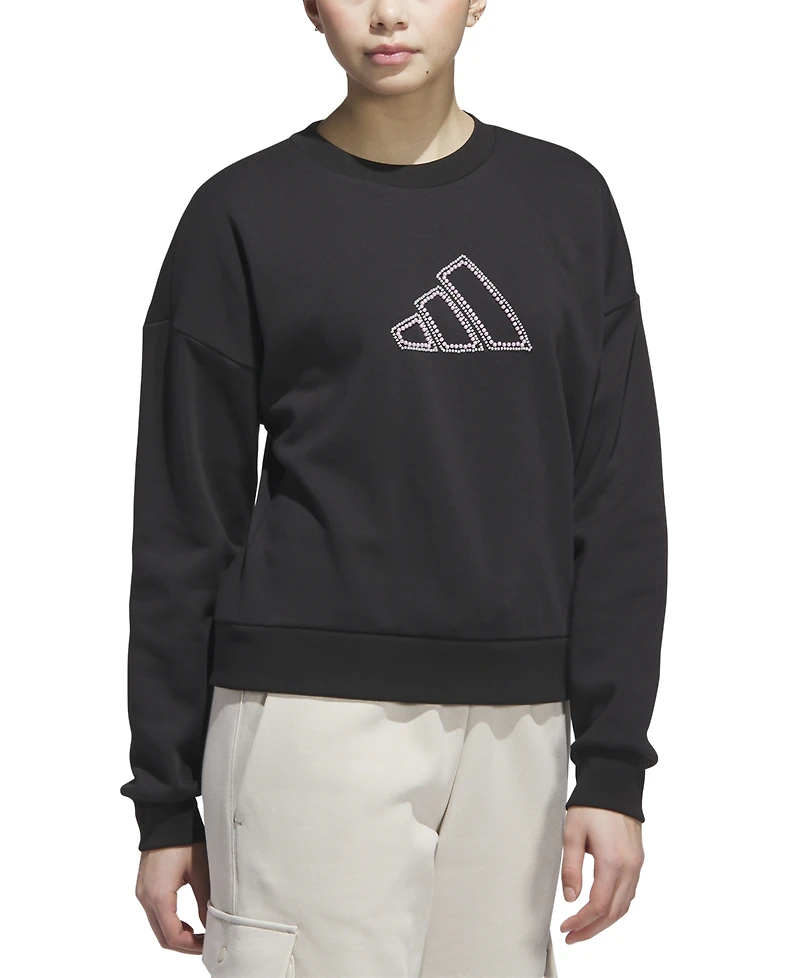 adidas Women's Faux-Pearl Logo Crewneck Sweatshirt