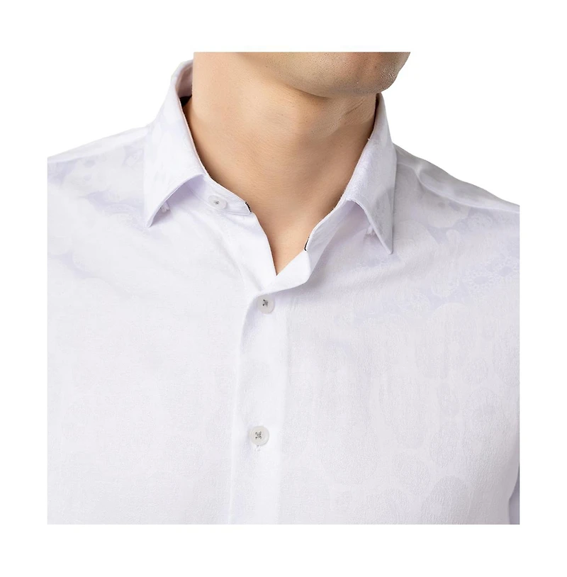 Luchiano Visconti Men's White on Skulls shirt