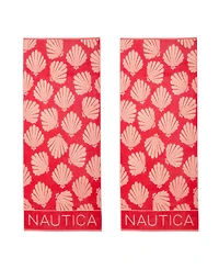 Nautica Seashell Seashore Jacquard Beach Towel Set, 68" X 36"