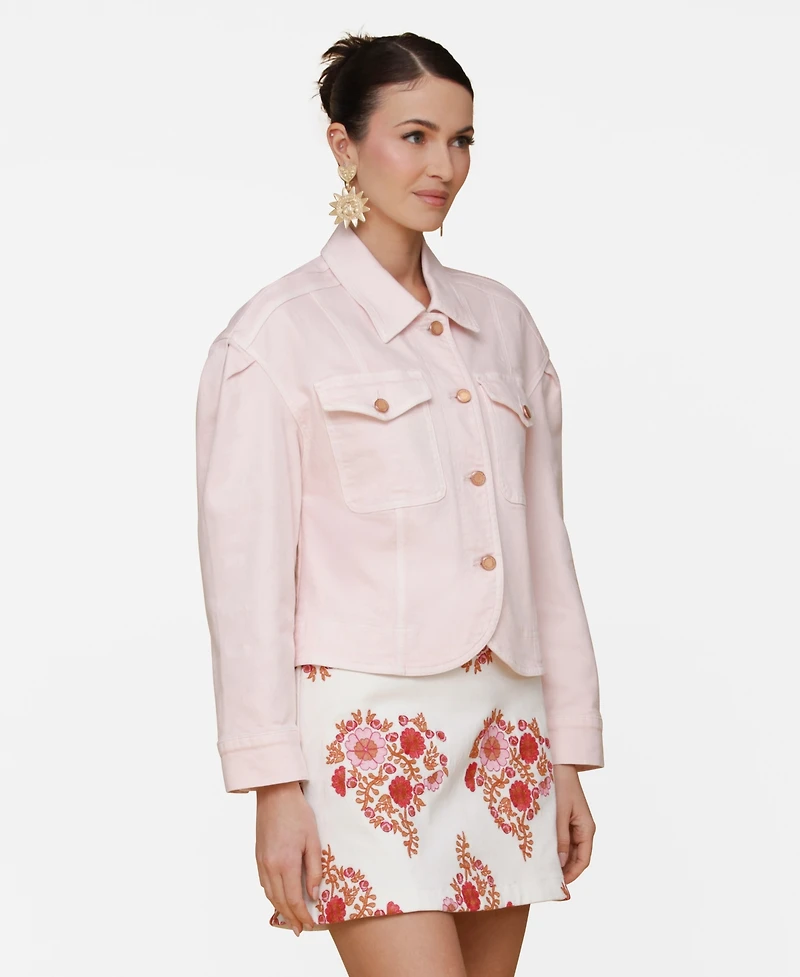 Avec Les Filles Women's Curved-Hem Shacket