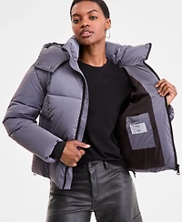 Steve Madden Women's Cropped Hooded Puffer Coat