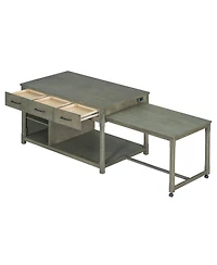 Streamdale Extendable Kitchen Island Cart w/ Power Outlets & Storage
