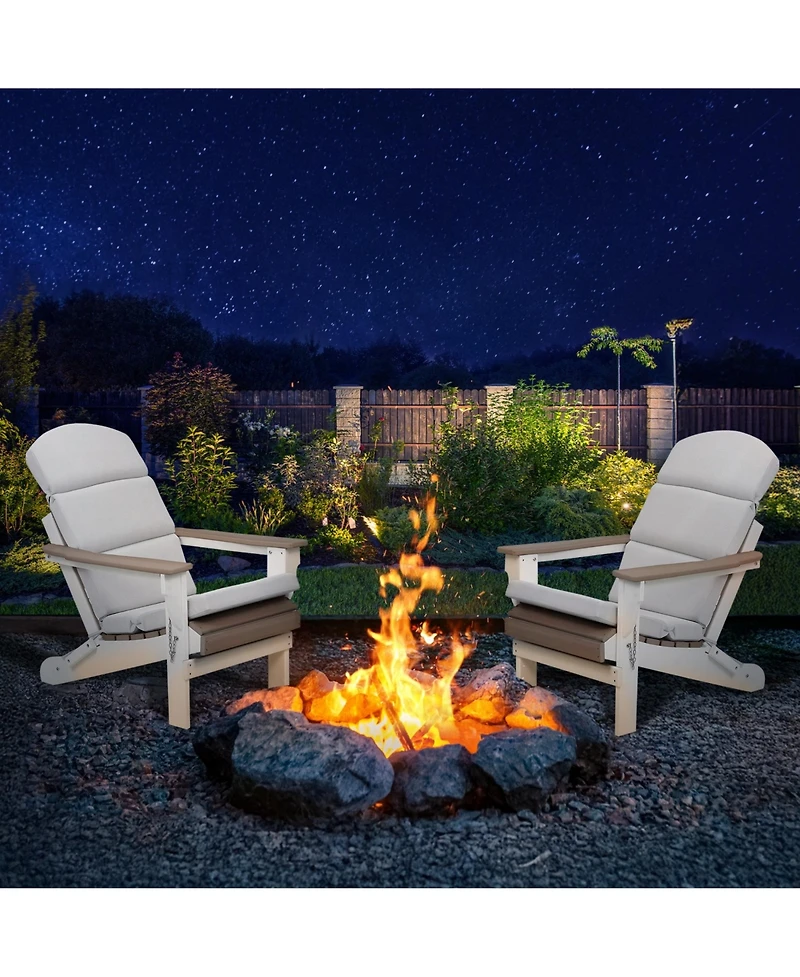 Aoodor Patio Chair Cushions for Adirondack Chairs, High-Back Design, 52"x20"x2.5" Olefin Fabric Slipcovers with Ties, Outdoor Furni