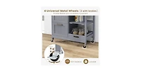 Rolling Kitchen Island Utility Storage Cart with 3 Large Drawers