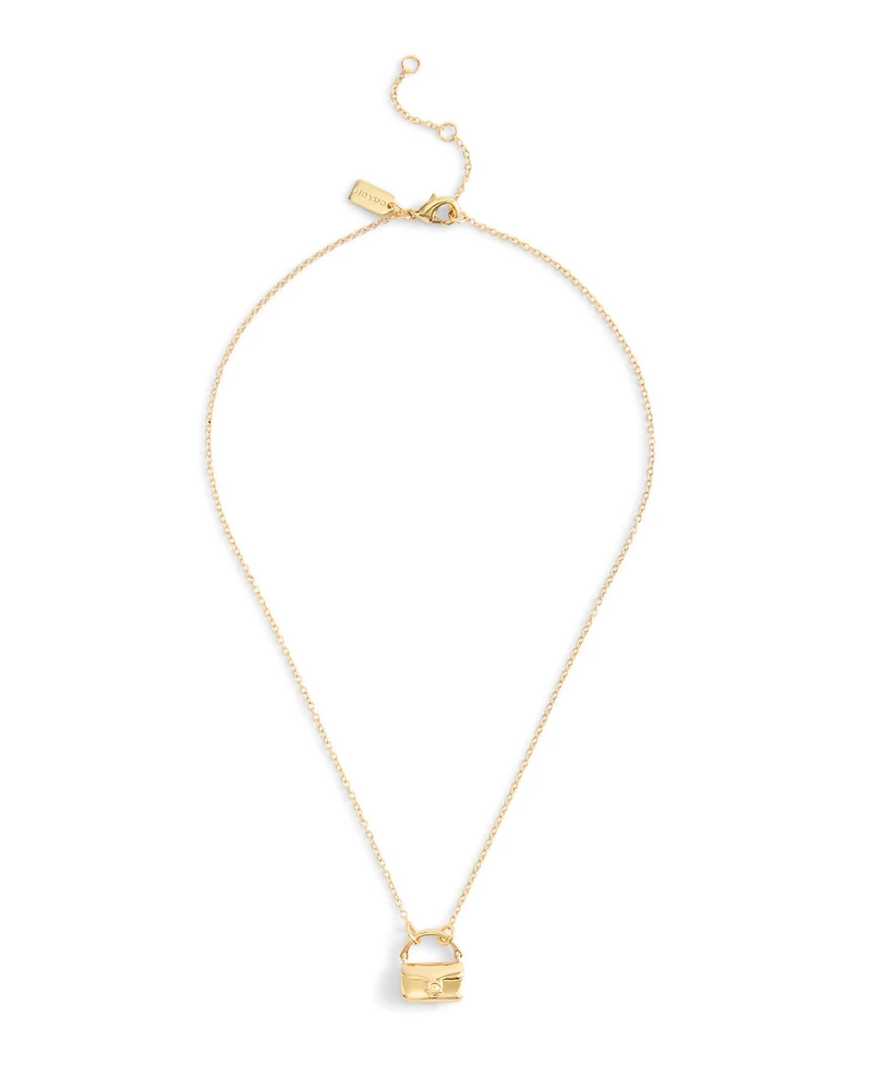 Coach Gold Signature Handbag Pendant Necklace