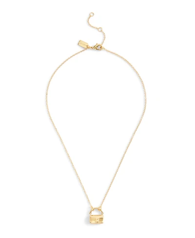 Coach Gold Signature Handbag Pendant Necklace