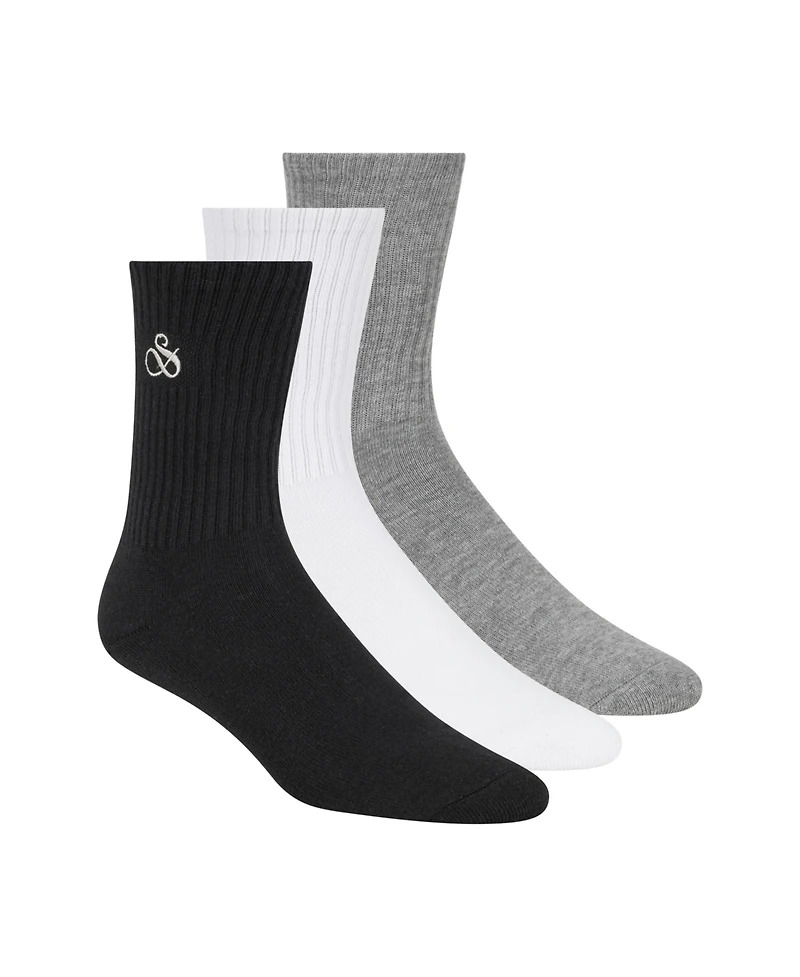 Scotch & Soda Men's 3-Pack Ribbed Cushion Crew Socks