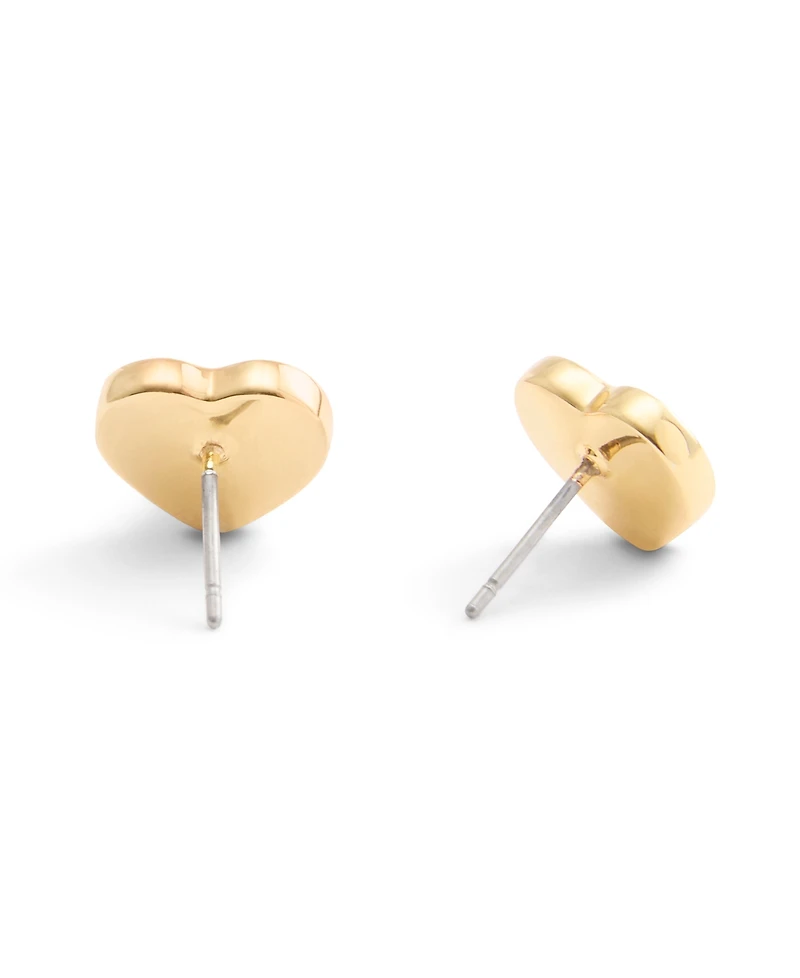 Coach Signature Quilted Heart Bag Stud Earrings