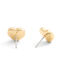 Coach Signature Quilted Heart Bag Stud Earrings
