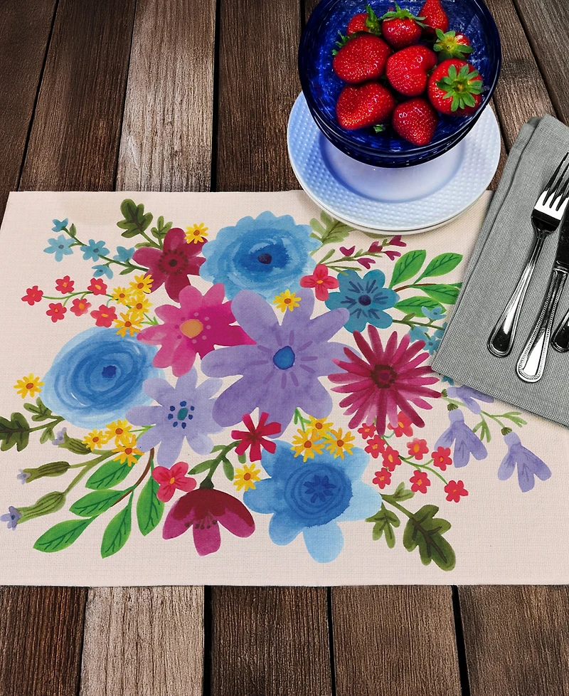 CounterArt Spring Petals Premier Fabric Placemats, Set of 4