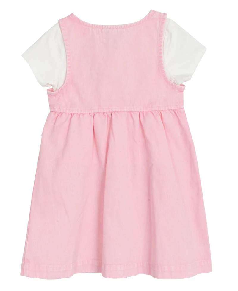 Rare Editions Toddler and Little Girls 2-Piece T-Shirt Denim Dress Set