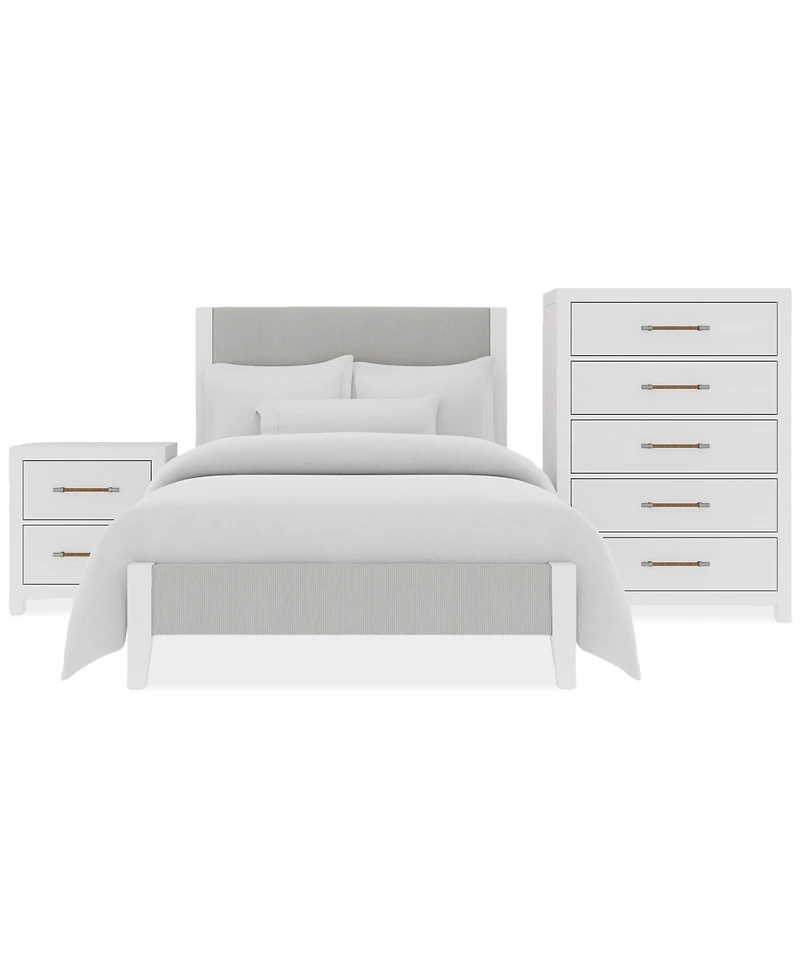 Catriona 3pc Bedroom Set (Full Upholstered Bed, Chest & 2-Drawer Nightstand), Created for Macy's