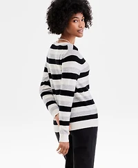 Charter Club Women's 100% Cashmere Striped V-Neck Sweater, Macy's Exclusive