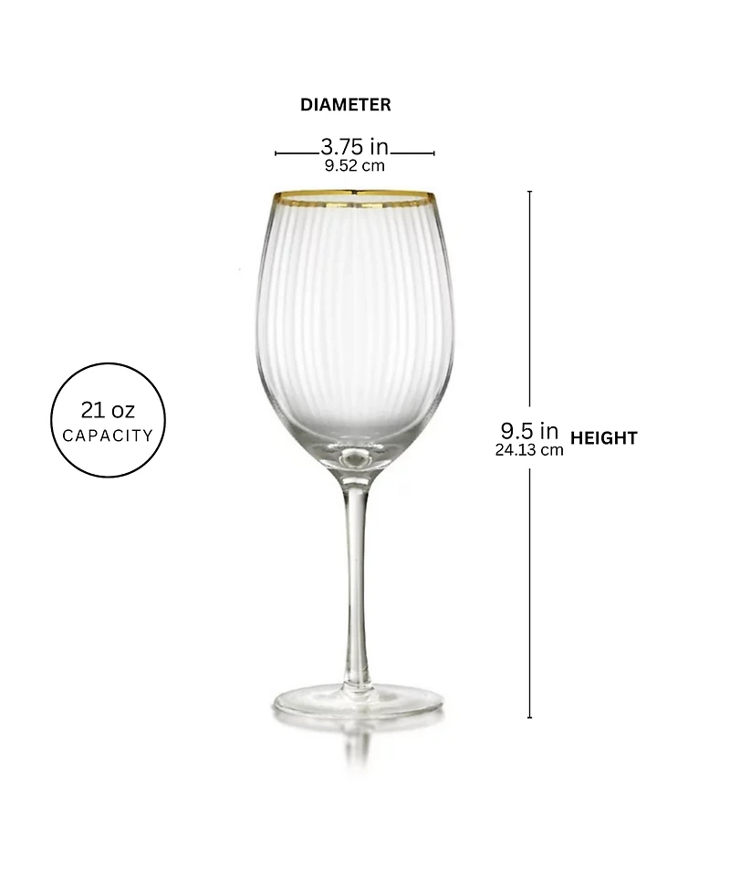 Rocher All Purpose Wine Glasses, Set of 4, 21 Oz