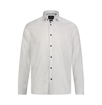 Luchiano Visconti Men's White shirt with Multi blue dot print