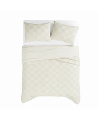 Truly Soft Textured Checkered 3-Pc. Comforter Set