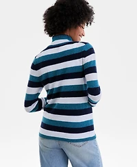 Charter Club Women's 100% Cashmere Multi-Stripe Turtleneck Sweater, Macy's Exclusive