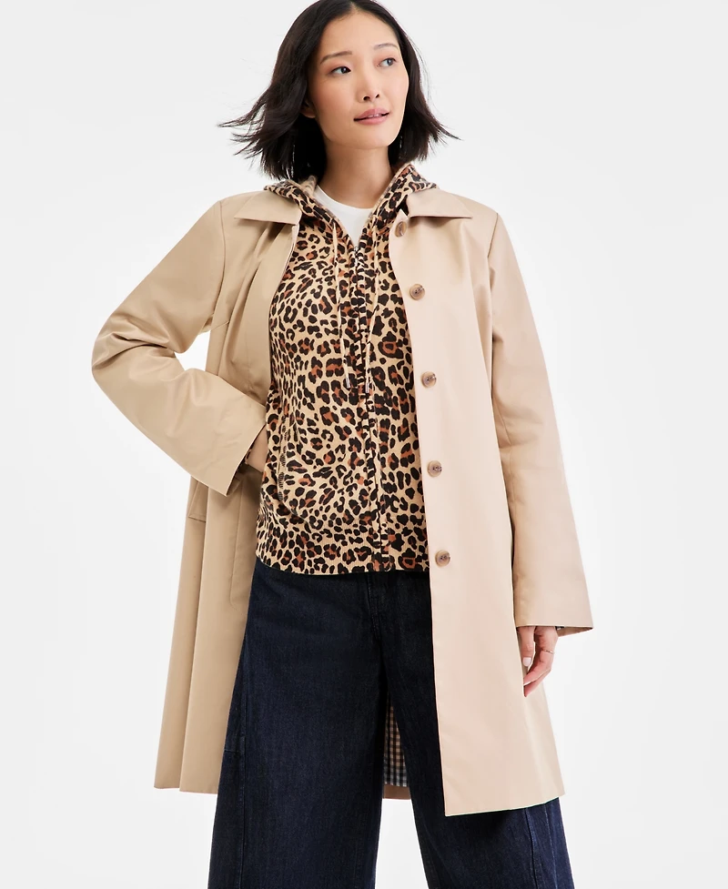 Charter Club Women's 100% Cashmere Leopard-Print Full-Zip Hoodie, Macy's Exclusive