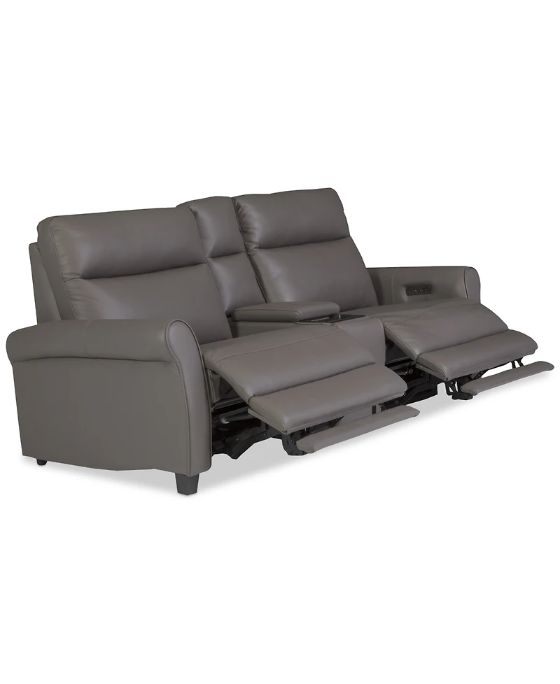 Thandler 3-Pc. Leather Sofa with 2 Power Recliners and 1 Storage Console, Exclusively at Macy's