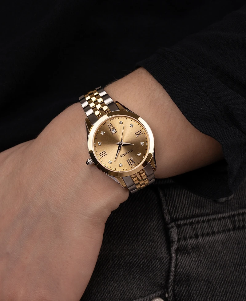 Balmain Women's Swiss Classic R Diamond Accent Two-Tone Stainless Steel Bracelet Watch 30mm