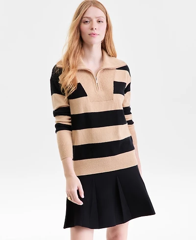 Charter Club Women's 100% Cashmere Rugby Stripe Sweater, Macy's Exclusive