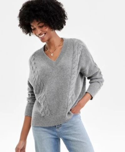 Charter Club Womens 100 Cashmere Placed Cable Knit V Neck Sweater Pxs Xxl Macys Exclusive