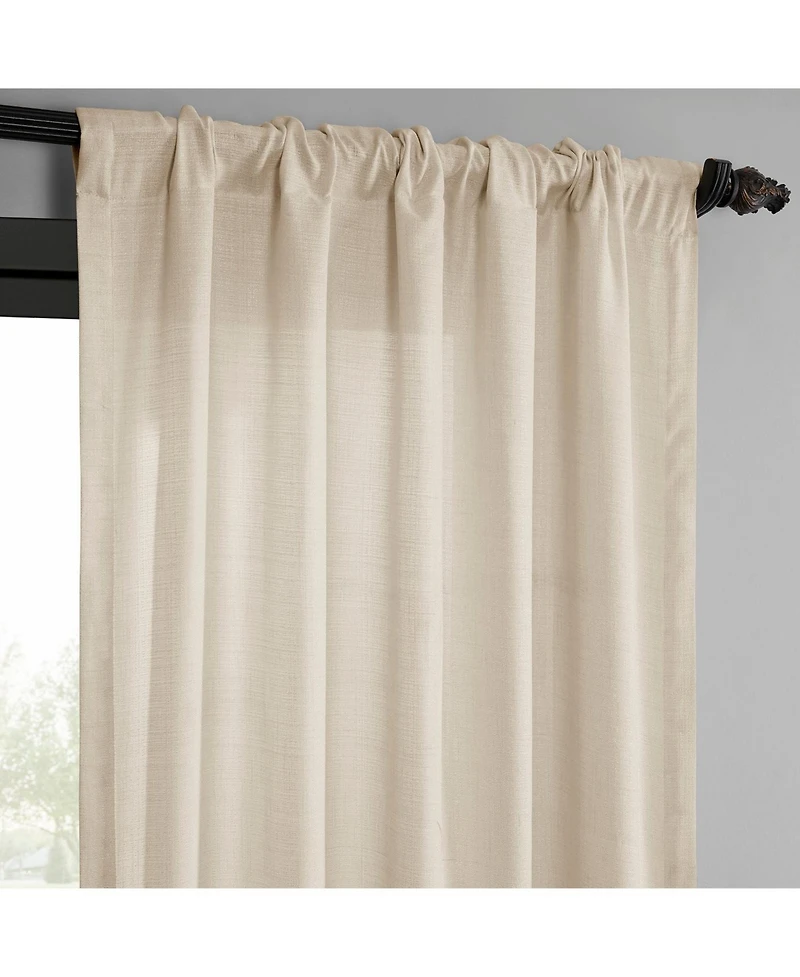 Raw Weave Linen Curtains (2 Panels) Window and Drapes, Rod Pocket Bedroom Curtains