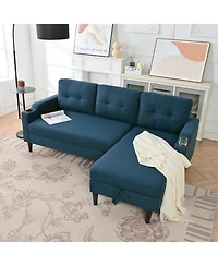 Streamdale Spacious and Comfortable Modern Sofa with Built-In Storage and Adjustable Leg Rest