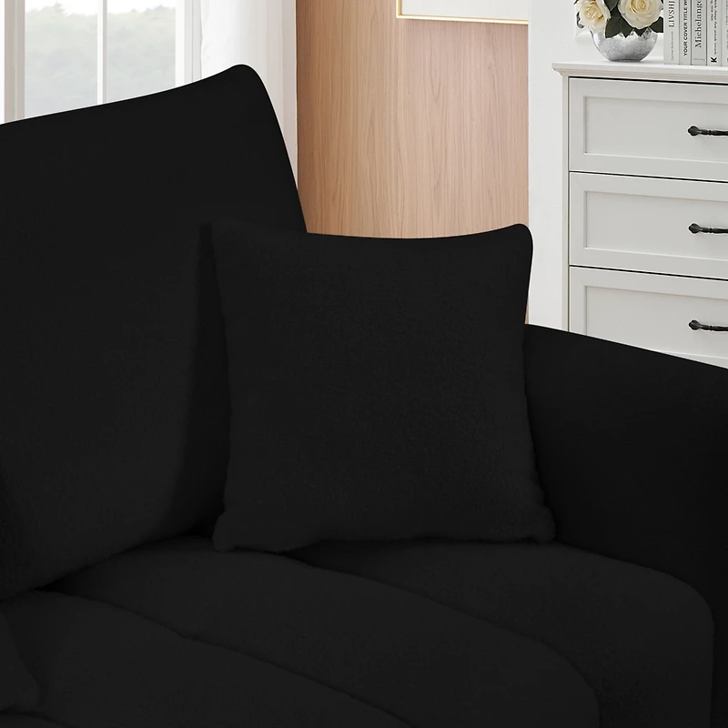 Streamdale Premium 80.7" Teddy Sofa with Pillows, Oversized Chair, Solid Wood Frame