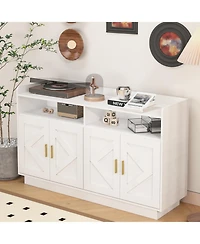 Streamdale Multipurpose Buffet Sideboard Cabinet with Gold Handles
