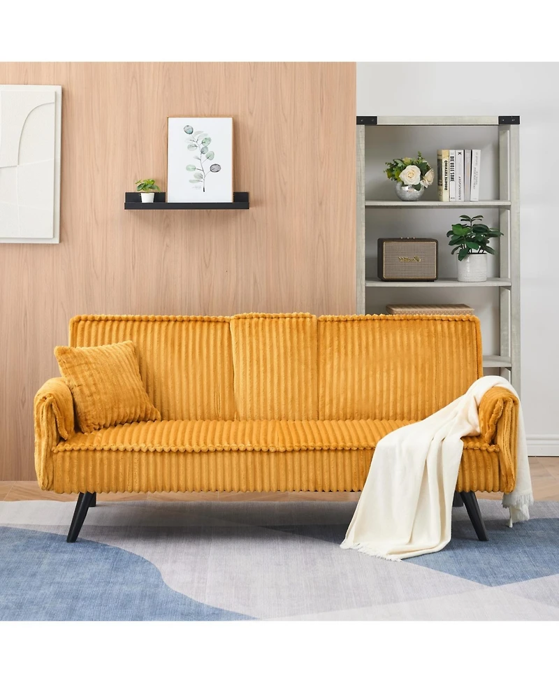 Streamdale Minimalist style, straight-line corduroy sofa suitable for sitting and lying in the living room and bedroom