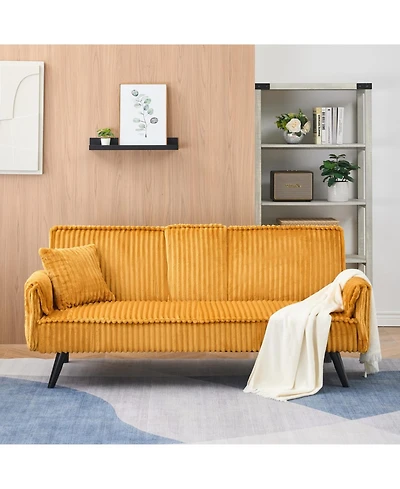 Streamdale Minimalist style, straight-line corduroy sofa suitable for sitting and lying in the living room and bedroom