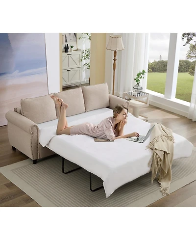 Streamdale 81.5" 2-in-1 Queen Convertible Sleeper Sofa Bed with Memory Foam Mattress