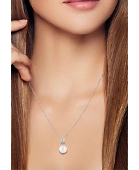 Rachel Zoe Sterling Silver Pearl and Cz Necklace