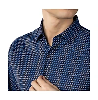 Luchiano Visconti Men's Multicolor Circle Print Shirt