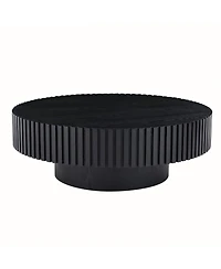 31.49" Nesting Round Wood Coffee table for Apartment, Modern Living Room Coffee Table with Sturdy Pedestal