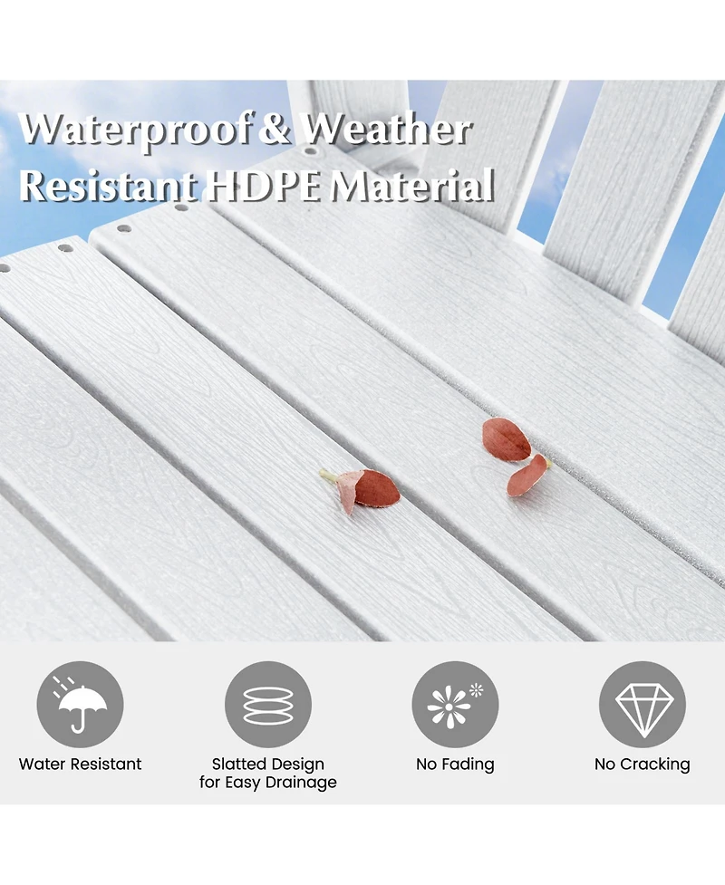 Hdpe Patio Chair with Armrest and Footrest for Indoor Outdoor