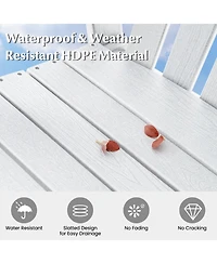 Hdpe Patio Chair with Armrest and Footrest for Indoor Outdoor