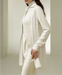 Lilysilk Women's Classic Longline Silk Shirt