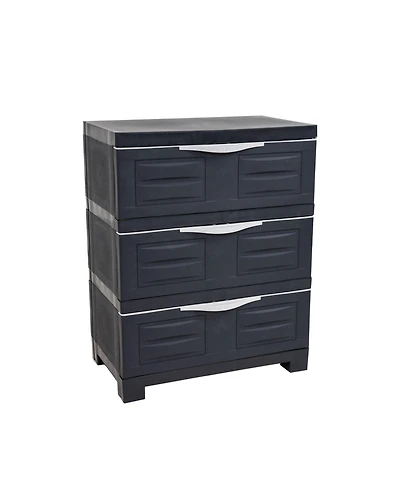 Heavy-Duty Plastic 3-Drawer Storage Cabinet Organizer - 29.5"