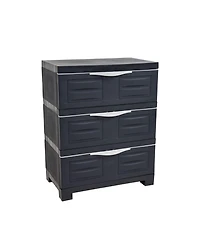 Heavy-Duty Plastic 3-Drawer Storage Cabinet Organizer - 29.5"