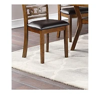 Streamdale Walnut Wood Dining Table Set with Upholstered Chairs for 4
