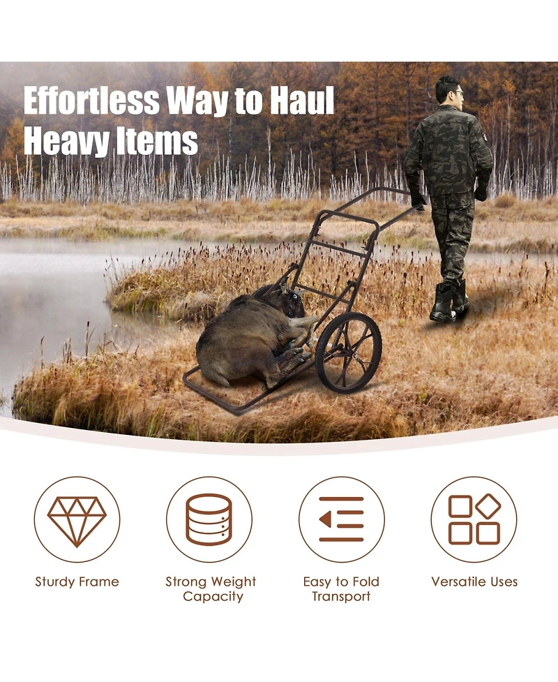 Larger Capacity Folding Deer Game Cart