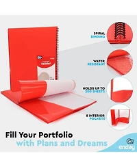 Poly 8 Pocket Organizer File Folder Letter Legal Document Organizer Perfect for Office, College, School and More (3 Pack) - by Emraw