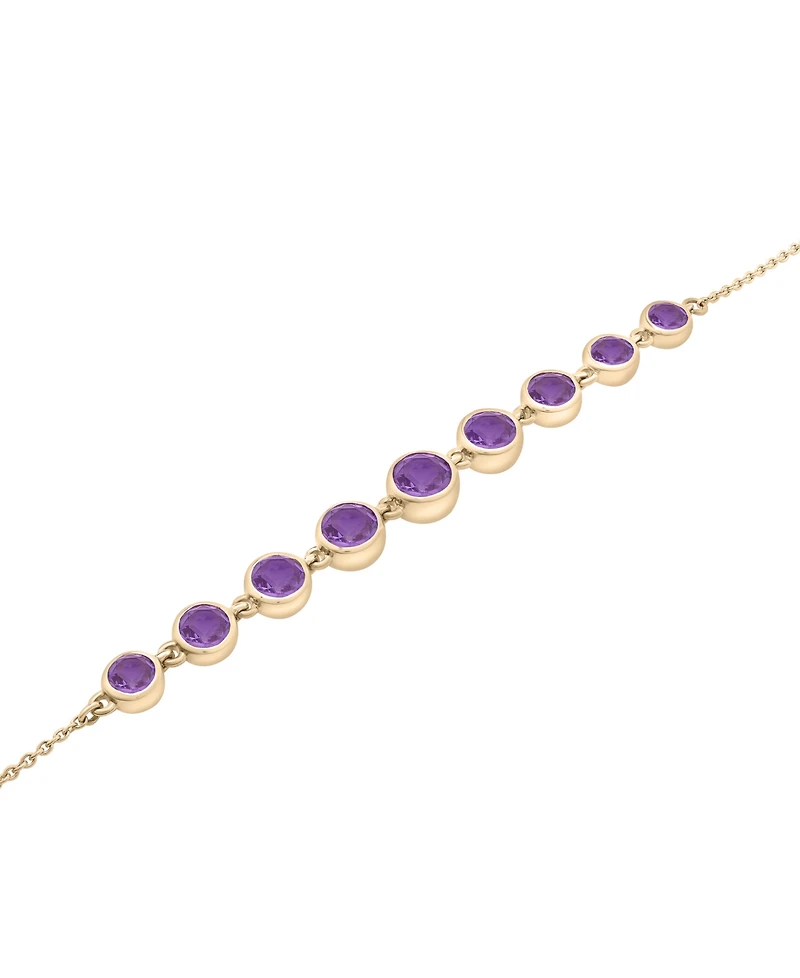 Amethyst Bezel Graduated Link Bracelet (1-1/2 ct. t.w.) in 14k Gold-Plated Sterling Silver