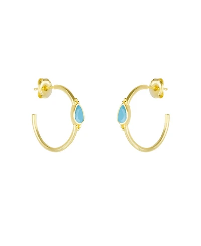 Spero London Drop Turquoise Solitaire Earrings Sterling Silver 