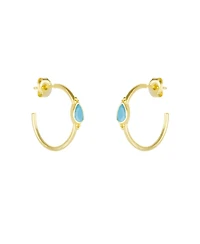 Spero London Drop Turquoise Solitaire Earrings Sterling Silver 