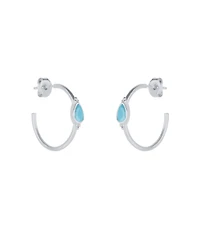 Spero London Drop Turquoise Solitaire Earrings Sterling Silver - Turquoise